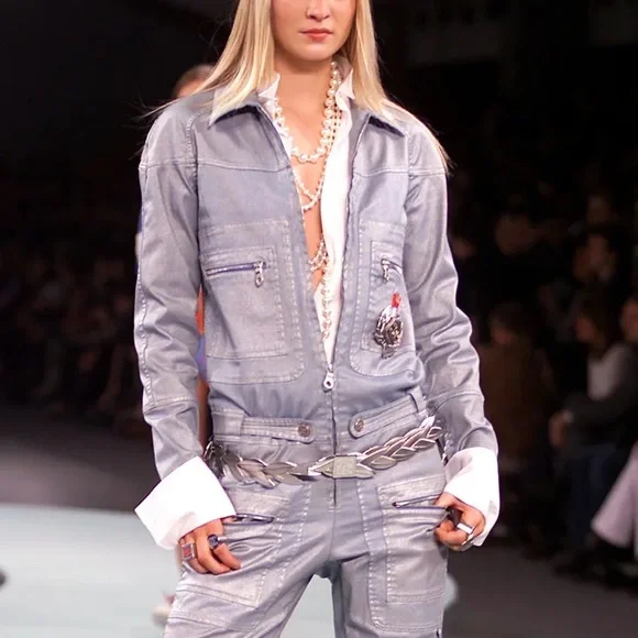 Chanel Spring 2002 Runway Laurel Leaf Silver Belt